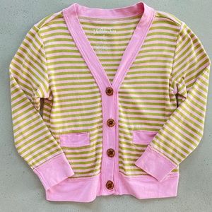 Matilda Jane Hammond Bay Boyfriend Cardigan Green Pink Stripe Size 6